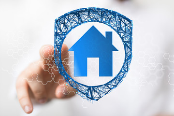 home protection security concept 3d