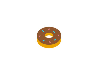 Obraz premium Doughnut vector flat icon. Isolated donut cake cookie emoji illustration 