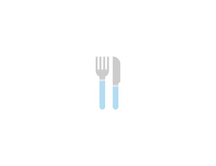 Fork and knife vector flat icon. Isolated kitchenware, restaurant serving emoji illustration 