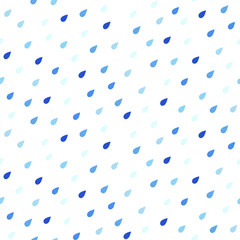 雨　青色　手描き　パターン