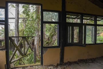 Old abandoned tourist resort in the jungle of Chitwan national park, Nepal