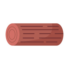 Isolated flat log on white.