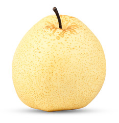 Yellow pear fruit isolated on white background