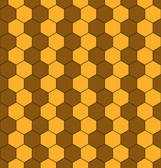 Honeycombs. Yellow and brown. Seamless. Honeycomb background. Monochrome. Monochrome honeycombs.