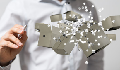 Transport Cardboard boxes, logistics and delivery concept digital  3d.