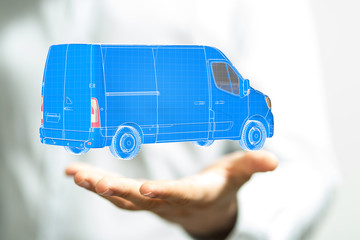 Transport Cardboard boxes, logistics and delivery concept digital  3d.