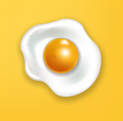 Egg vector realistic yellow background