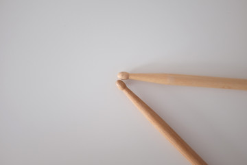 Drum sticks on white background