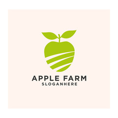 apple farm logo design vector