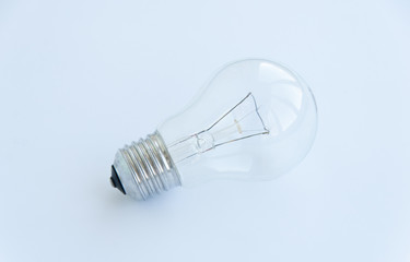 Light bulb on white background. Isolated. Close up