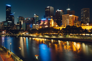 Obraz na płótnie Canvas Melbourne cbd skyline at night