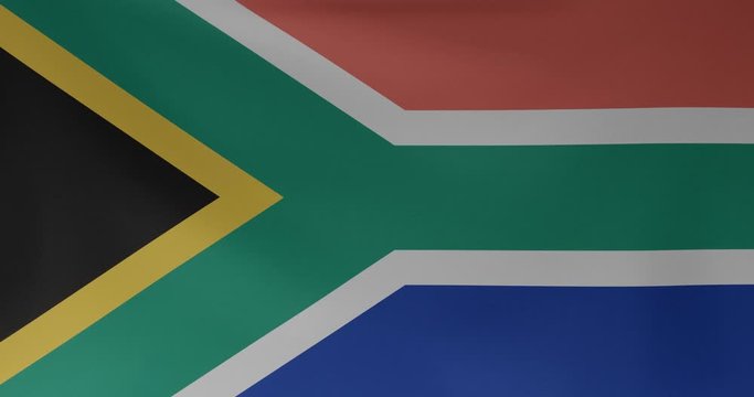 South African Flag gently moving in the wind, perfect for backgrounds.