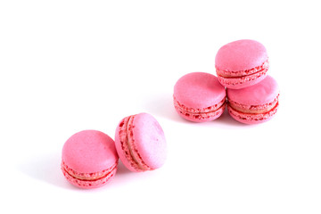 macaroons on a white background. Sweets. Suitable for advertising background.