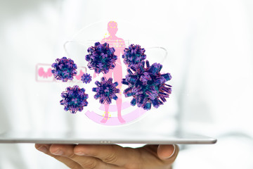 flu virus attack digital 3d