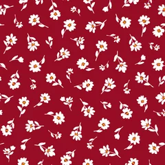Foto op Plexiglas Bordeaux Naadloze vector patroon van een mooie bloem,