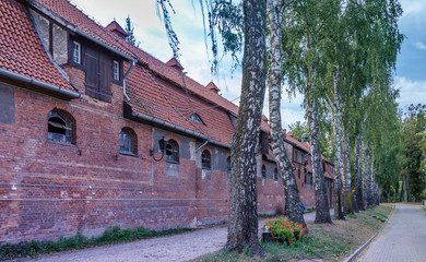 Brick buildings at the Kwidzyn Horse Stud.