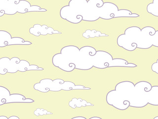 Seamless pattern with clouds. Children's pattern. Design for fabric, Wallpaper.