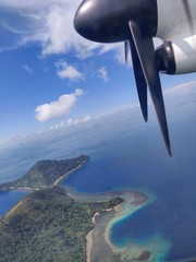 Naklejka na ściany i meble Vue sur une île paradisiaque d'El Nido depuis l'avion - Philippines