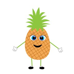 natural pineapple illustration. organic fruit