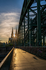 Cologne Cathedral at sunset, Germany