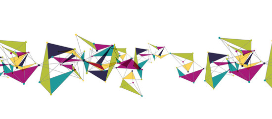 Line points connections, triangular technology design. Abstract geometric background