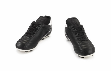 Soccer shoes without logo, isolated on white background.