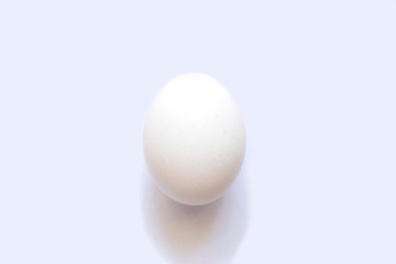 one white egg on white background, isolated