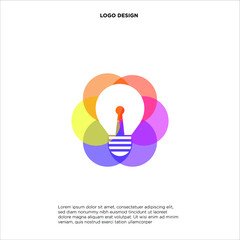 Colorful Lamp logo vector, Football Sport logo designs template, design concept, logo, logotype element for template