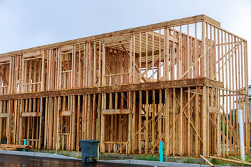 New construction of a house Framed New Construction of a House Building