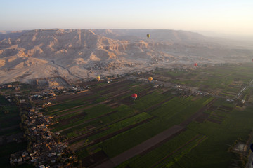 
Balloon landscapes in Egypt at sunrise
