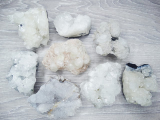 geological set crystals and minerals semigem stones