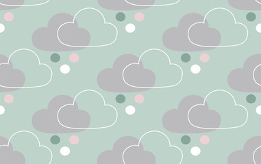 Naklejka na ściany i meble seamless pattern with clouds and spots.