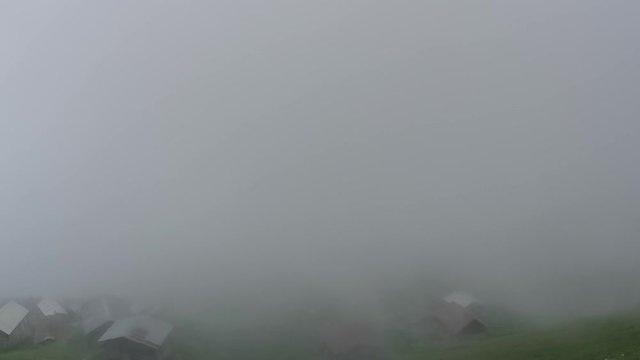 Rize, Turkey - February 2020: Panoramic timelapse view of Pokut plateau in blacksea karadeniz region