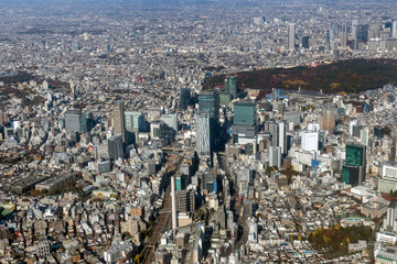 Fototapeta premium 渋谷駅付近を空撮