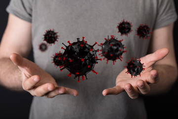 virus. Novel, people  Concept  quarantine.