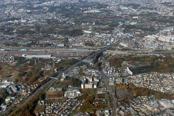 第三京浜保土ヶ谷料金所付近を空撮