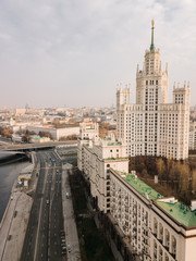 Fototapeta na wymiar Empty Moscow streets during the quarantine lockdown in April 2020