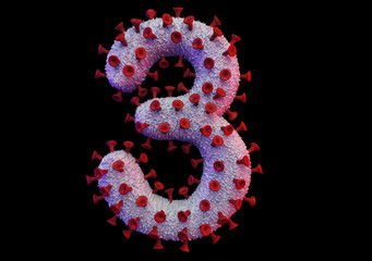 VIRUS ALPHABET 3D ILLUSTRATION RENDER