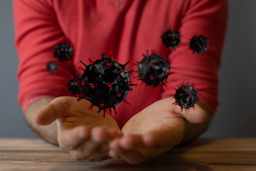 virus. Novel, people  Concept  quarantine.