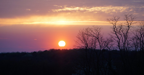 Coucher de soleil campagne Seine et Marne France
