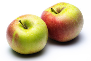 A ripe Apple shot from above on a white background