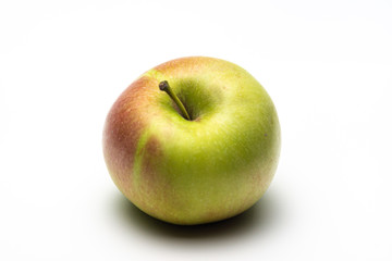 A ripe Apple shot from above on a white background