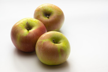 A ripe Apple shot from above on a white background