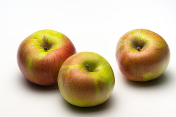 A ripe Apple shot from above on a white background