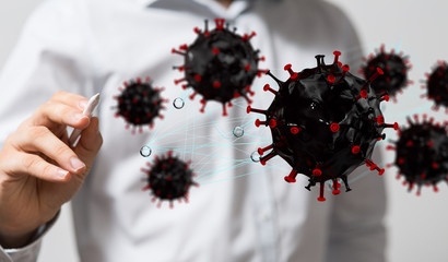 virus. Novel, people  Concept  quarantine.