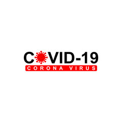 Covid-19 Coronavirus concept inscription typography design logo