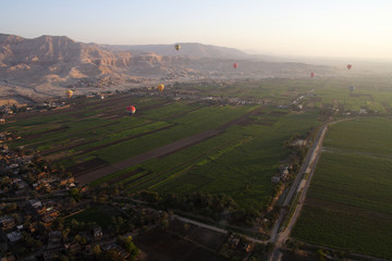 
Balloon landscapes in Egypt at sunrise