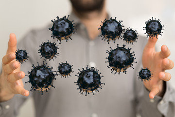 Virus abstract background. protection Genetics Bacteriological Microorganism..