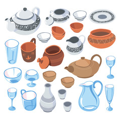 Tableware for serving dishes for guests, kitchenware set