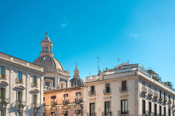 Fototapeta na wymiar Street view of Catania city, Italy